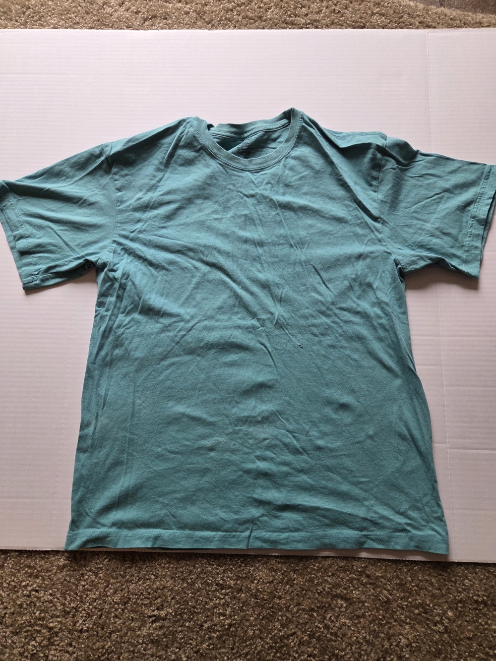 Premier International Mens XL‎ T-Shirt Teal Green 100% Cotton Short Sleeve Basic